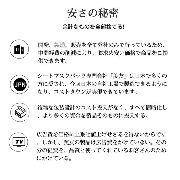 MITOMO 日本製肌エッセンスマスクx30個セット/潤いと輝きを与える美白効果/信頼の日本製スキンケア-真珠【HSSS00303-B-0x003】