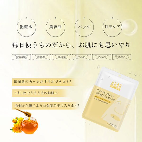 MITOMO 日本製肌サプリエッセンスマスク RJ/1枚入りx100個1セット/スキンケア 潤いマスクパック/美肌を手に入れる!【HSSS00303-B-8x010】