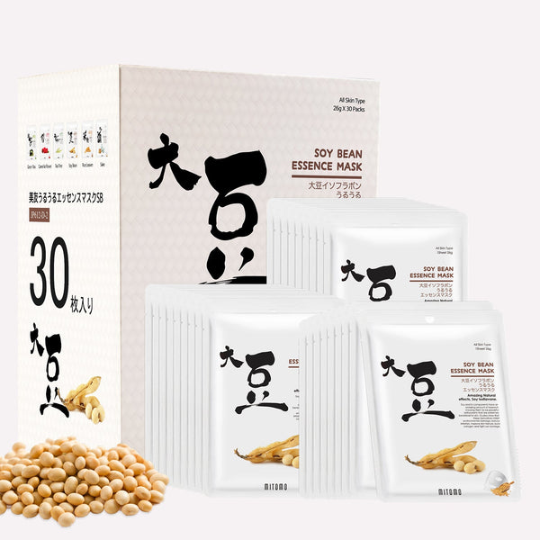 MITOMO <日本製>若々しい肌を取り戻す!MITOMO 大豆フェイシャルエッセンスマスク/30枚【JPSS00612-D-2x003】