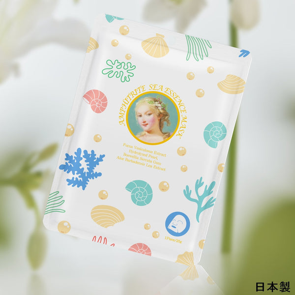 MITOMO<日本製>美友女神 アンフィライト エッセンスマスク 303/1枚入りx10個1セット/スキンケア 潤いマスクパック - 海の恵みで輝く肌へ!女性向けエッセンスマスク10枚セット【MGSS00303-D-025】