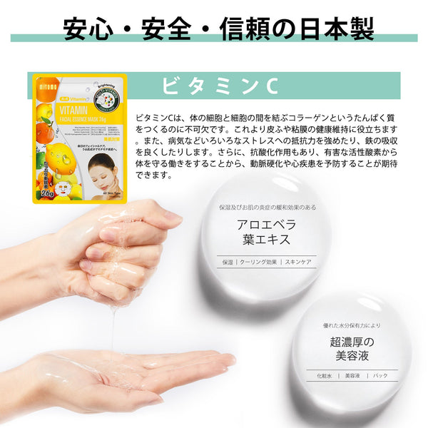 MITOMO<日本製>アンチエイジング/ビューティーフェイスマスクシートセット/全4種12パック/天然アロエベラ抽出物含有で肌を潤いに満たす【TKMT00006-01-012】