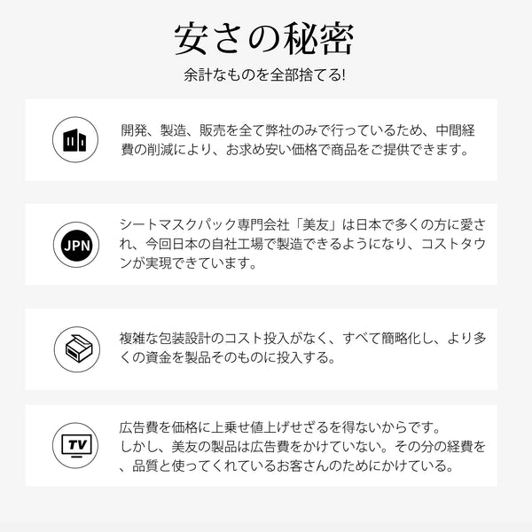 美肌を叶える福袋40枚セット!MITOMO 肌サプリエッセンスマスク<日本製>【 LBHS000040】