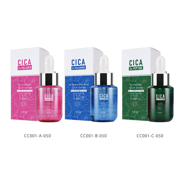 MITOMO <日本製>美肌をサポートする CICA シカ 保湿美容液セラム 4本セット/CICA シカ 2種コラーゲン【x1本】+3種ヒアルロン酸【x1本】+5種ペプチド【x2本】 シカ保湿 スキンケア 潤い 美容液セラム 4本/ミトモパック/【TMCC00001-07-050】