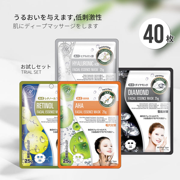 MITOMO <日本製＞美肌フェイスマスク40枚セット：肌荒れ改善＆保湿効果抜群！日本製品質で安心スキンケア/ミトモパック/【TKMT00562-05-040】