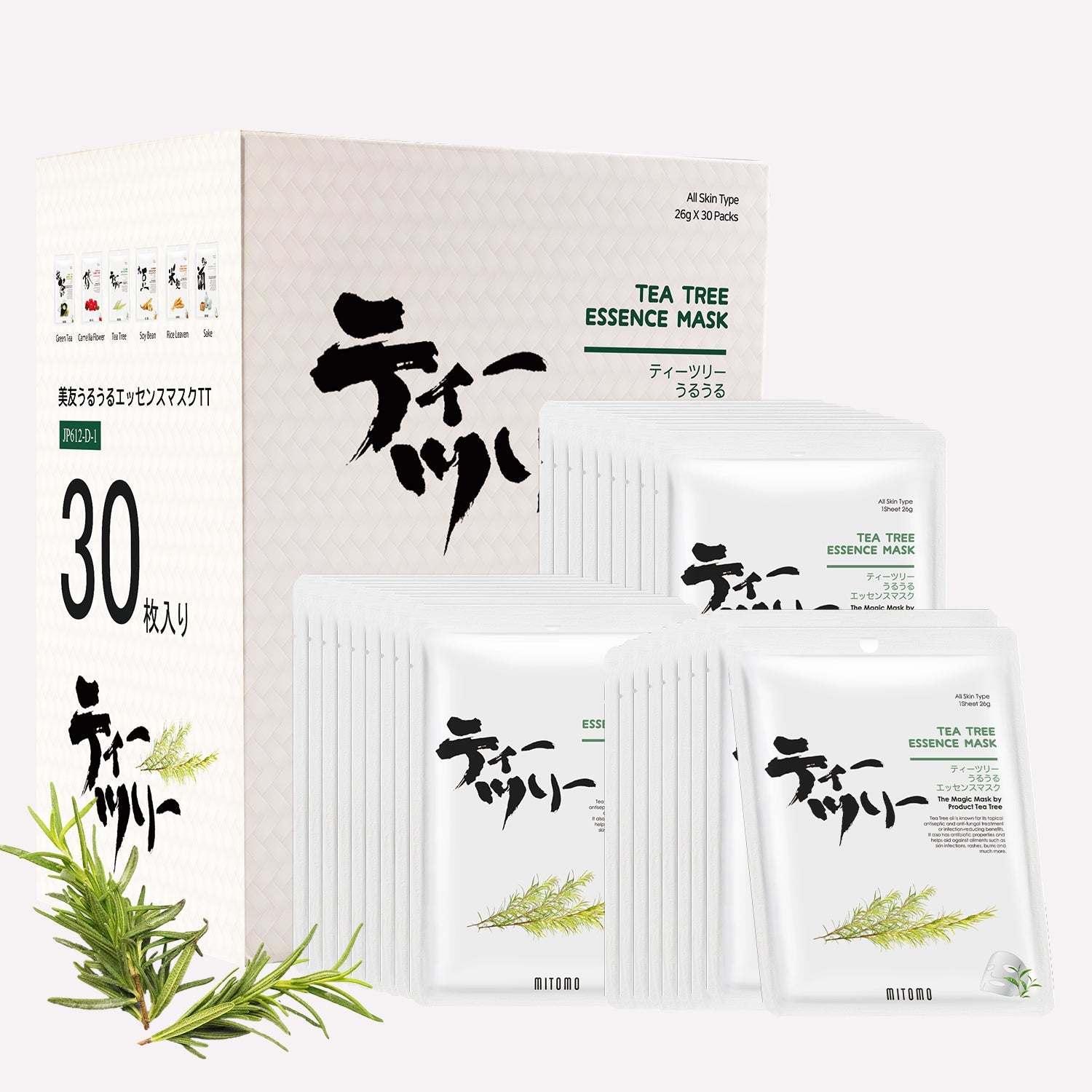 MITOMO <日本製＞美しさを取り戻す！MITOMOティーツリーフェイシャルエッセンスマスク/30枚【JPSS00612-D-1x003】