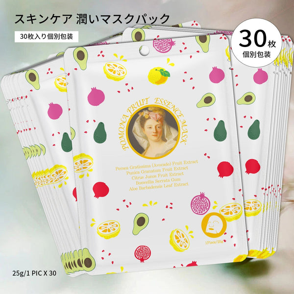 MITOMO <日本製>ミトモ めがみ303 Avocado アボカド ポモナフルーツエッセンスマスク 常備用 保湿 フェイスパック ポモナ メガミ/1枚入りx10個/ミトモパック/【MGSS00303-A-025】