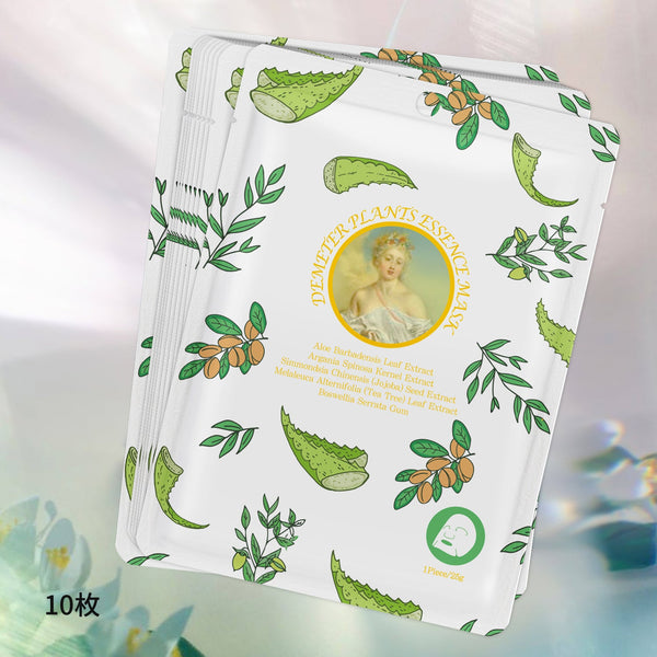 MITOMO <日本製> ミトモ めがみ303 Aloe Barbadensis アロエベラ デメテルプランツエッセンスマスク 常備用 肌荒れ予防 フェイスパック デメテル メガミ/1枚入りx10個/ミトモパック/【MGSS00303-C-025】