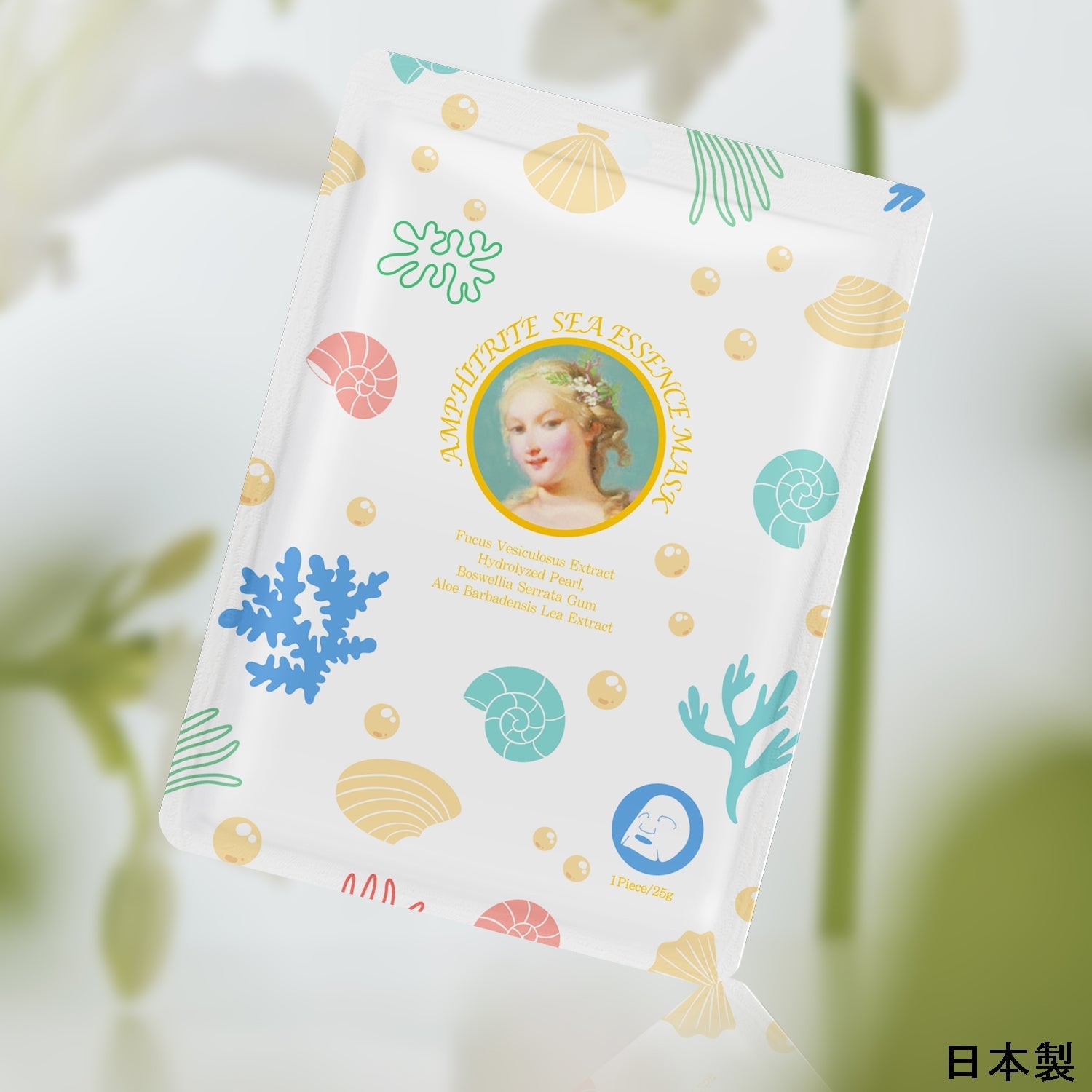 MITOMO<日本製＞美友女神 アンフィライト エッセンスマスク 303/1枚入りx10個1セット/スキンケア 潤いマスクパック - 海の恵みで輝く肌へ！女性向けエッセンスマスク10枚セット【MGSS00303-D-025】