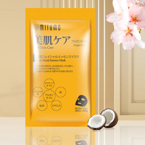 美肌への近道！MITOMO アルガンオイルピュアケアフェイシャルエッセンスマスク36枚セット<日本製＞【MTSA00101-E-5】
