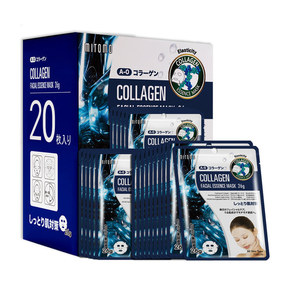若々しい肌を手に入れる！MITOMO天然コラーゲン弾性フェイシャルエッセンスマスク【MTSS00512-A-0Jx002】