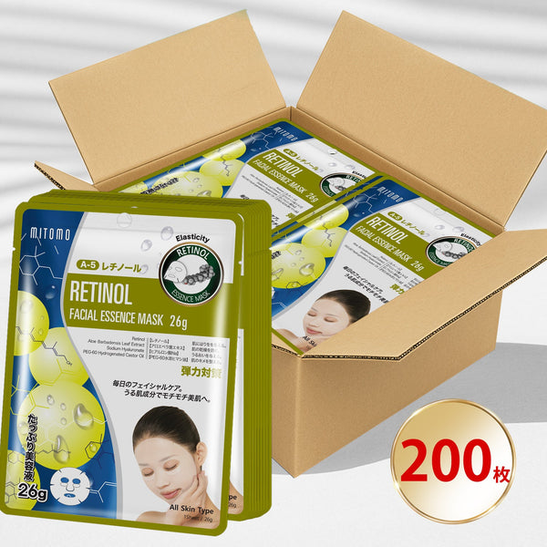 若々しい肌を手に入れる！MITOMOナチュラルレチノールタイトニングフェイスエッセンスマスク/200枚/ミトモパック/【MTSS00512-A-5Jx020】