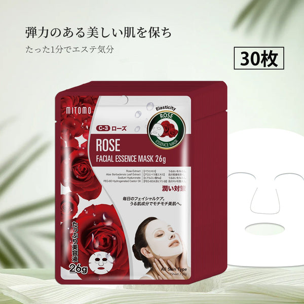 MITOMO ナチュラルローズスージングフェイシャルエッセンスマスク- ローズのやさしさで肌を包み込み、美しい肌を手に入れよう/ミトモパック/【MTSS00512-C-3Jx003】