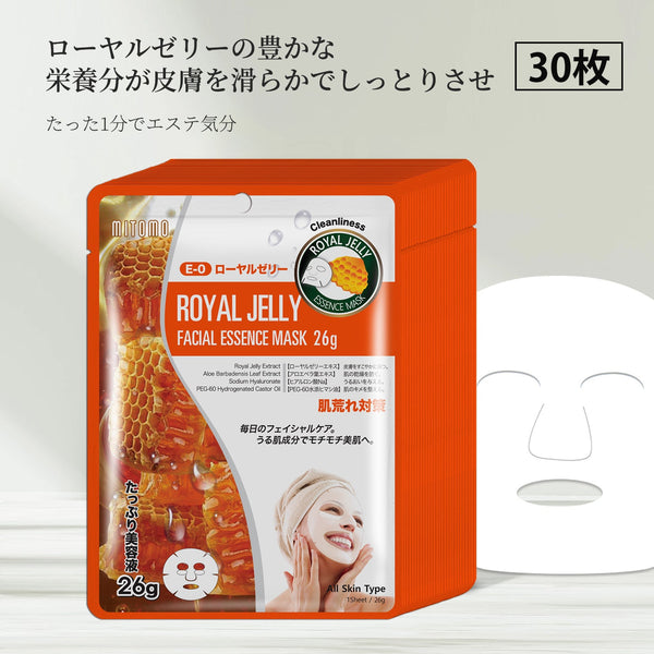 美肌への近道！MITOMO ナチュラルロイヤルゼリー清潔度フェイシャルエッセンスマスク/ミトモパック/【MTSS00512-E-0Jx003】