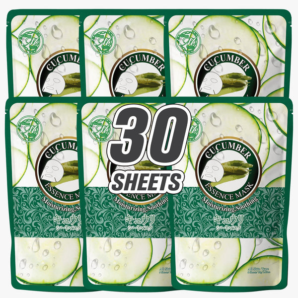 MITOMO <日本製>ナチュラルキュウリ保湿フェイスマスク - 潤いと安らぎを肌に、抗炎症作用で敏感肌にも優しい/ミトモパック/【MTSA00605-B-0】