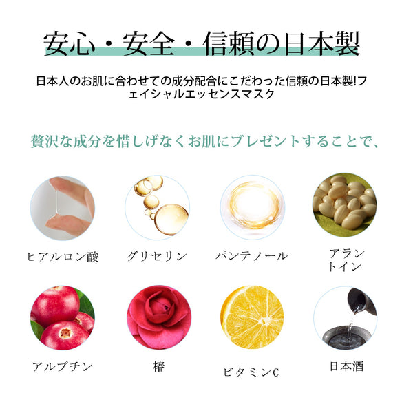MITOMO 日本製 8枚入りJP UKIYOEフェイスマスクセット/Type B全4種- 乾燥肌に悩む女性のための究極のスキンケア体験！天然アロエベラ抽出物含有で保湿率2倍アップ！ 【TKJP00006-03-08】