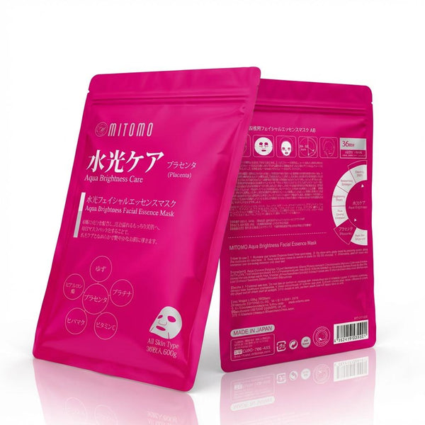 MITOMO <日本製> ミトモ MT101E Placenta プラセンタ 水光ケア36枚 お徳用 アクアブライトニング フェイスマスク 1・3・5個セット お得/ミトモパック【MTSA00101-E-4】