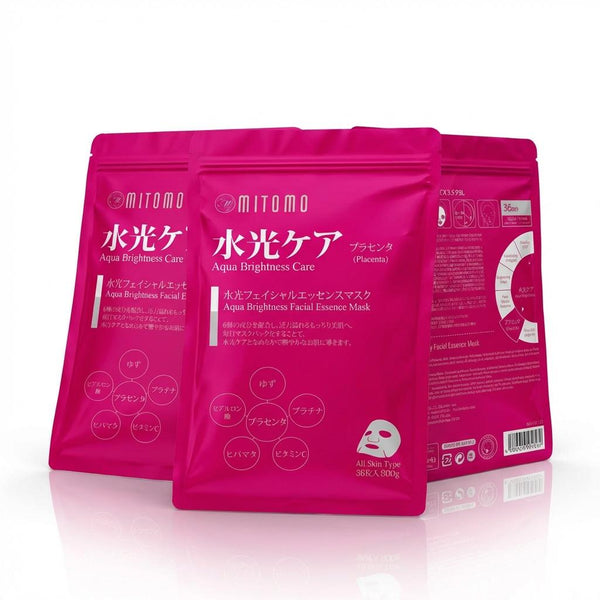 MITOMO <日本製> ミトモ MT101E Placenta プラセンタ 水光ケア36枚 お徳用 アクアブライトニング フェイスマスク 1・3・5個セット お得/ミトモパック【MTSA00101-E-4】