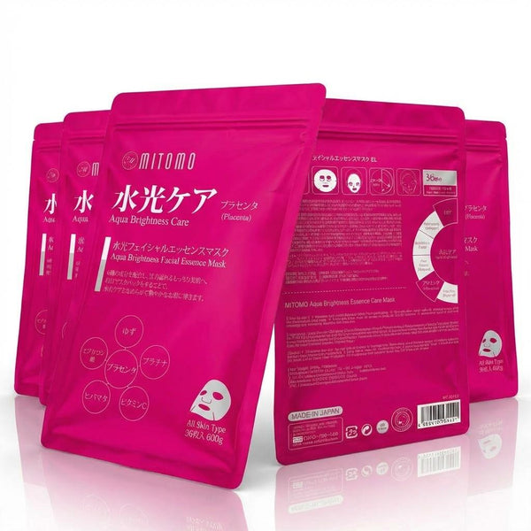 MITOMO <日本製> ミトモ MT101E Placenta プラセンタ 水光ケア36枚 お徳用 アクアブライトニング フェイスマスク 1・3・5個セット お得/ミトモパック【MTSA00101-E-4】
