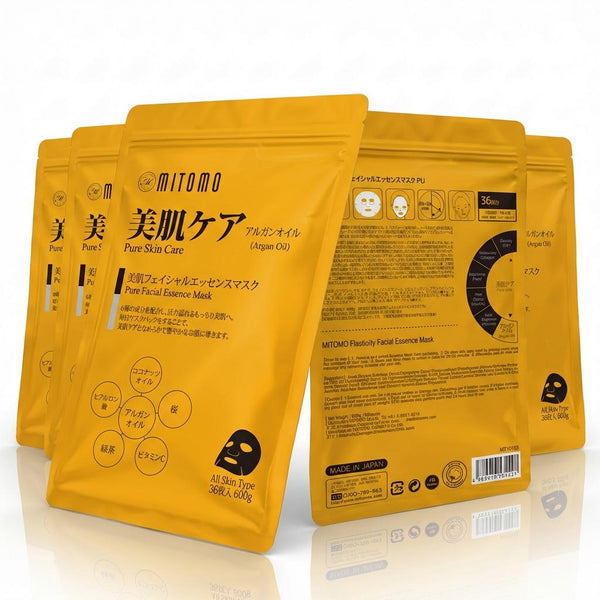 MITOMO <日本製> ミトモ MT101E Argan Oil アルガンオイル 美肌ケア36枚 お徳用 ピュアコントロール フェイスマスク 1・3・5個セット お得/ミトモパック【MTSA00101-E-5】