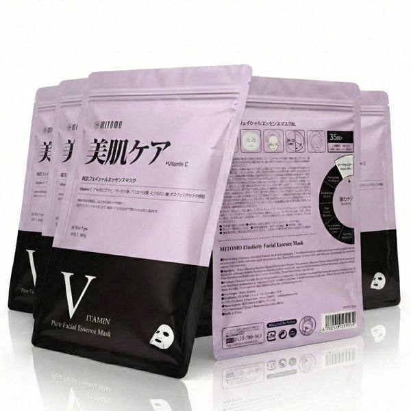 MITOMO <日本製>  ミトモ MT505E Vitamin C ビタミンC 美肌ケア 35枚 お徳用 ビハダケア フェイスパック お得/ミトモパック/【MTSA00505-E-5】