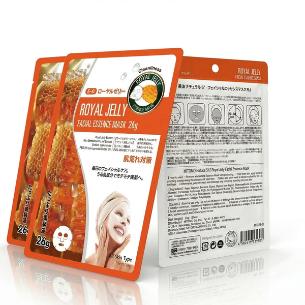 美肌への近道！MITOMO ナチュラルロイヤルゼリー清潔度フェイシャルエッセンスマスク/ミトモパック/【mtsa00512-E-0Jx003】
