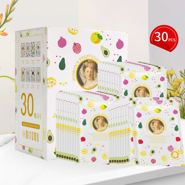 MITOMO <日本製>ミトモ めがみ303 Avocado アボカド ポモナフルーツエッセンスマスク 常備用 保湿 フェイスパック ポモナ メガミ/1枚入りx30個/ミトモパック/【MGSS00303-A-025x003】